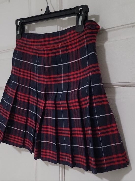 American Apparel Dresses & Skirts - American Apparel Red and Navy Plaid Pleated Mini Skirt